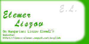 elemer liszov business card